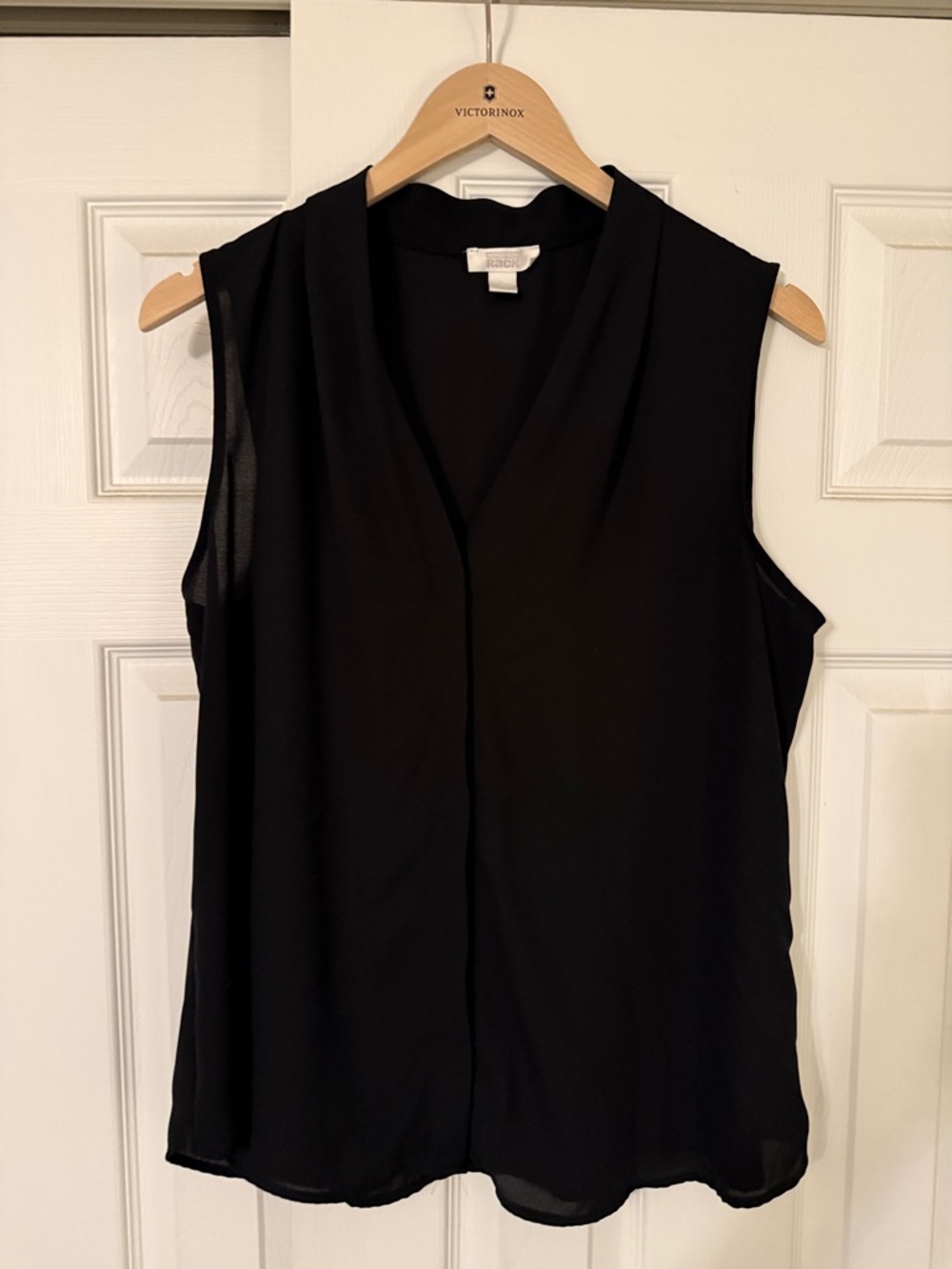 Sleeveless V-Neck Black Blouse by Ann Taylor